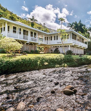 Kauai home above a rocky stream